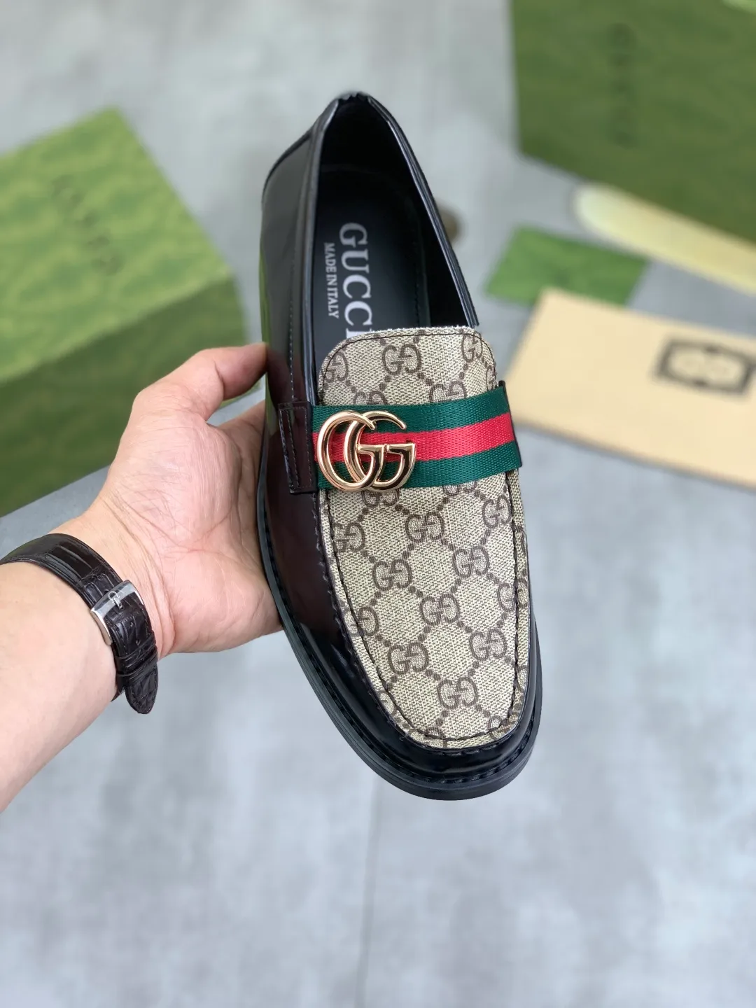 Men's men's shoes 💰P480 [New style] Water-dyed cowhide 💰💎💎💎 [Gucci] GUCCI high-end men's formal business leather shoes, original order 1:1 authentic goods! Original imported high-end open-edge beaded calfskin, original metal buckle, imported first-layer cowhide lining for feet, original outsole, men's shoe size: 38-45, 2️⃣ colors available